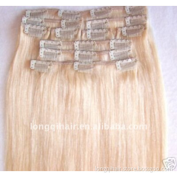 wholesale price blonde clip in human hair extension